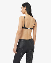 Hoop Leather Bra - Black | GCDS
