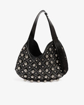 Comma Studded Big Hobo Bag - Black | GCDS