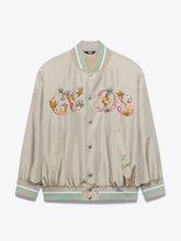 Floral Logo Varsity Bomber - Bone | GCDS