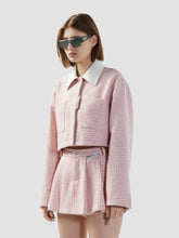 Tweed Pleated Mini Skirt - Baby Pink | GCDS