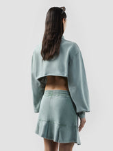 Stone Washed Crop Polo - Sage Green | GCDS