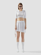 Tennis Crop Polo - Bright White | GCDS