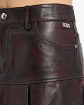 Rub-Off Leather Pleated Mini Skirt - ALL FULL PRICE | GCDS