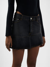 Pleated Stone Washed Denim Mini Skirt - ALL FULL PRICE | GCDS