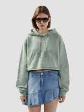 Stone Washed Crop Hoodie - ALL FULL PRICE | GCDS