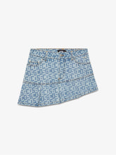 Pleated Monogram Denim Mini Skirt - ALL FULL PRICE | GCDS